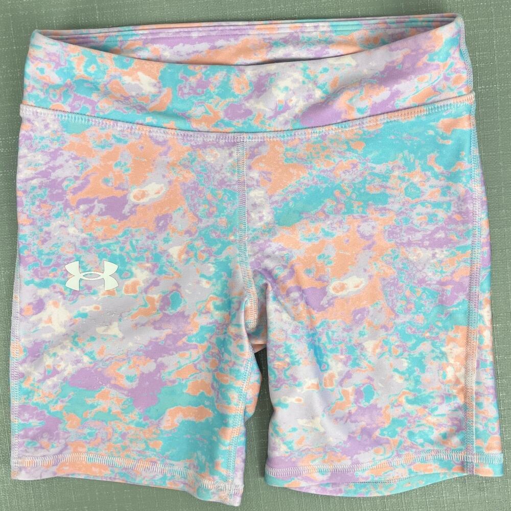 Under Armour Girls Heat Gear Printed Bike Shorts - Picture 9 of 9